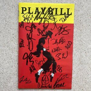 Cast Signed MJ The Musical Playbill Myles Frost Apollo Levine Whitney Bashor2023